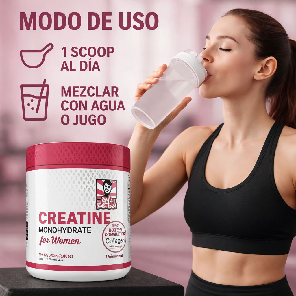 Creatina Monohidratada For Women 240g: Más Fuerza, Más Volumen, Más Resultados