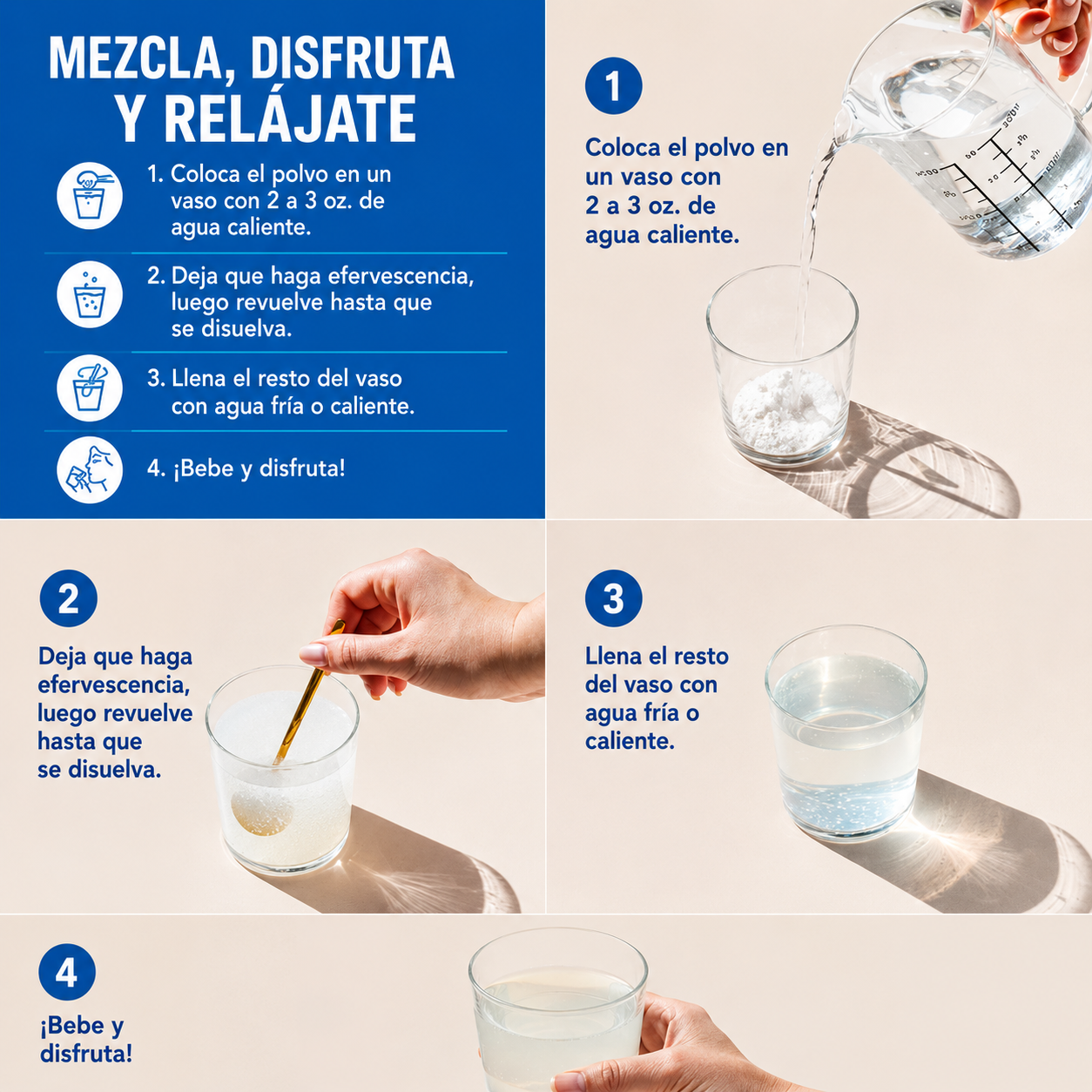 MAXCALM® Relaxing Drink Mix | Magnesio Citrato + Glicinato para Relajación y Descanso