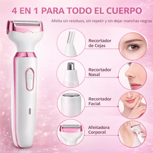 Afeitadora Eléctrica 4 en 1 — Depílate en casa sin dolor en minutos ✨ (rostro, cuerpo, cejas y nariz) 🚚 Pago contra entrega en toda Colombia