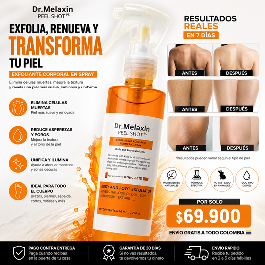✅ OFERTA ESPECIAL, PRODUCTO 100% EFECTIVO" | Dr. Melaxin Peel Shot Spray Exfoliante Corporal