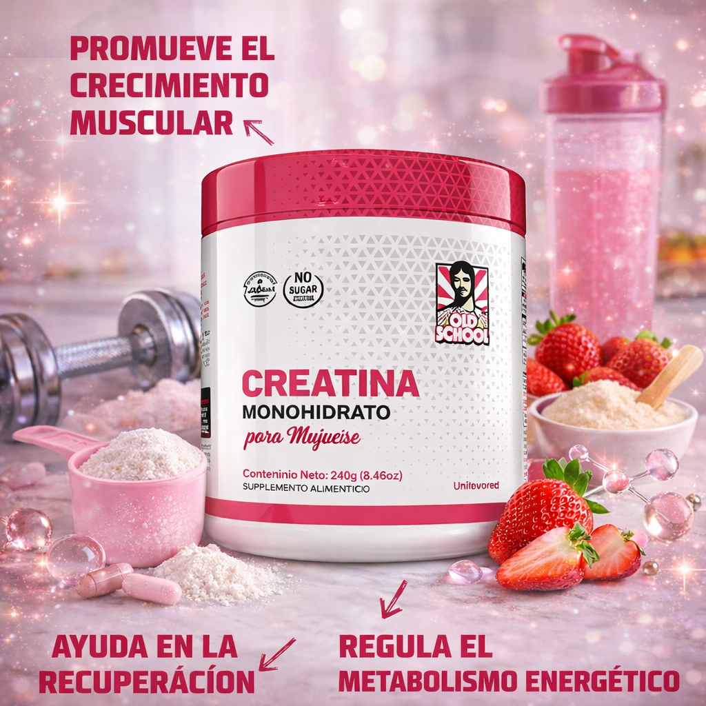 Creatina Monohidratada For Women 240g: Más Fuerza, Más Volumen, Más Resultados