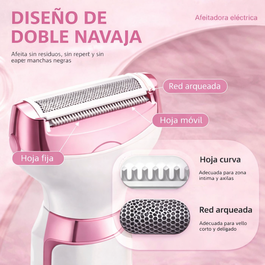 Afeitadora Eléctrica 4 en 1 — Depílate en casa sin dolor en minutos ✨ (rostro, cuerpo, cejas y nariz) 🚚 Pago contra entrega en toda Colombia